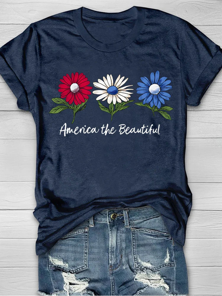 America The Beautiful T-Shirt Patriotic Pride Gift 4th Of July Merch For Fans USA