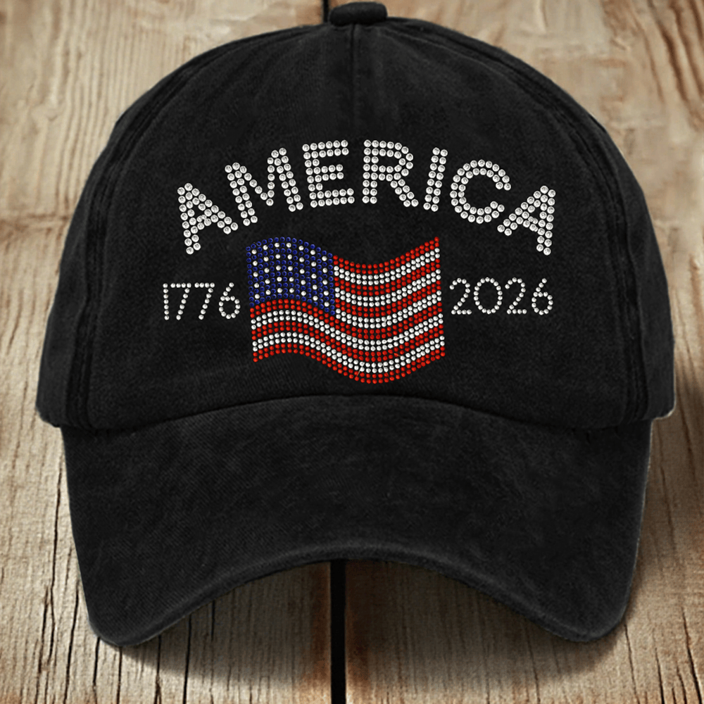 American 1776 2026 Rhinestone Pattern Hat 4Th Of July Baseball Cap Patriotic Gift Ideas