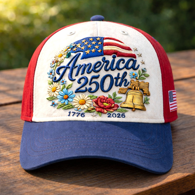 American 250 Years Of Freedom 1776 2026 Floral Hat Semiquincentennial Merchandise