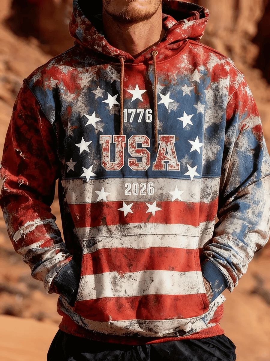 American 250th 1776 2026 Anniversary Hooded Sweatshirt America's Birthday Merch Presents