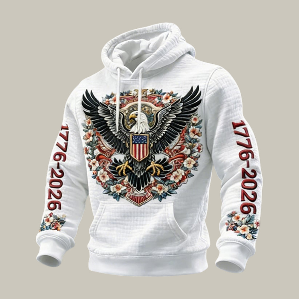American 250th Anniversary 1776 2026 Hoodie America's Birthday Clothing Patriotic Gift For Him