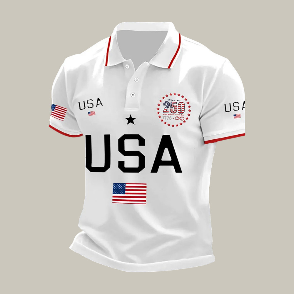 American 250th Anniversary 1776 2026 Polo Shirt July 4 Clothes Present For Husband