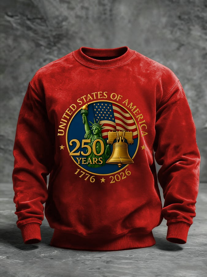 American 250th Anniversary 1776 2026 Sweatshirt Liberty Bell Pattern Patriotic Sweatshirt Gifts