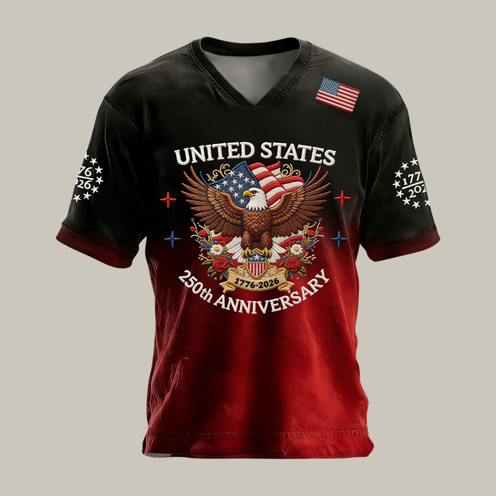 American 250th Anniversary 1776 2026 V-Neck Shirt American Eagle Shirt America's Birthday Gift