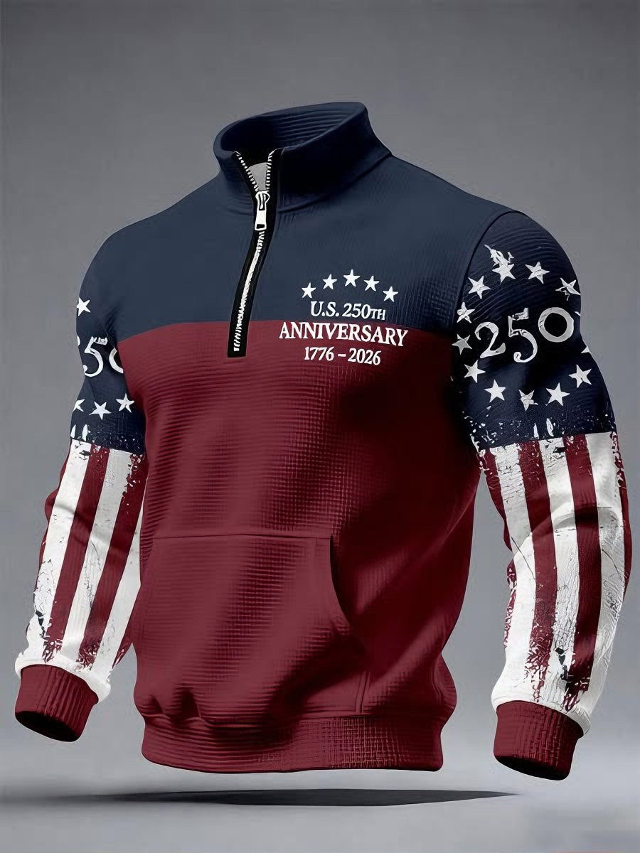 American 250th Anniversary 1776 2026 Zip Sweatshirt Celebrating US 250 Years Sweatshirt