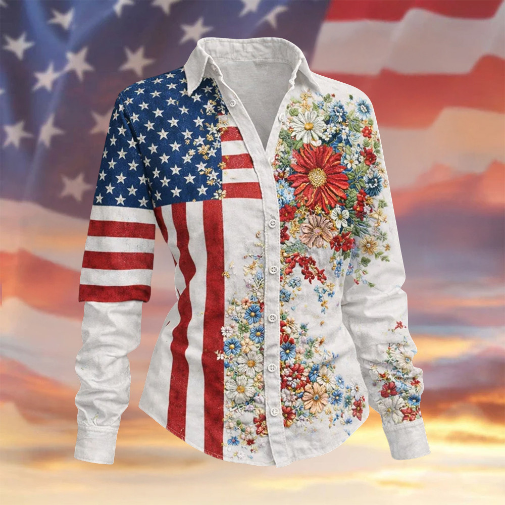 American 250th Anniversary Button Up Long Sleeve Shirt Fourth Of July Apparel Gift For Patriots