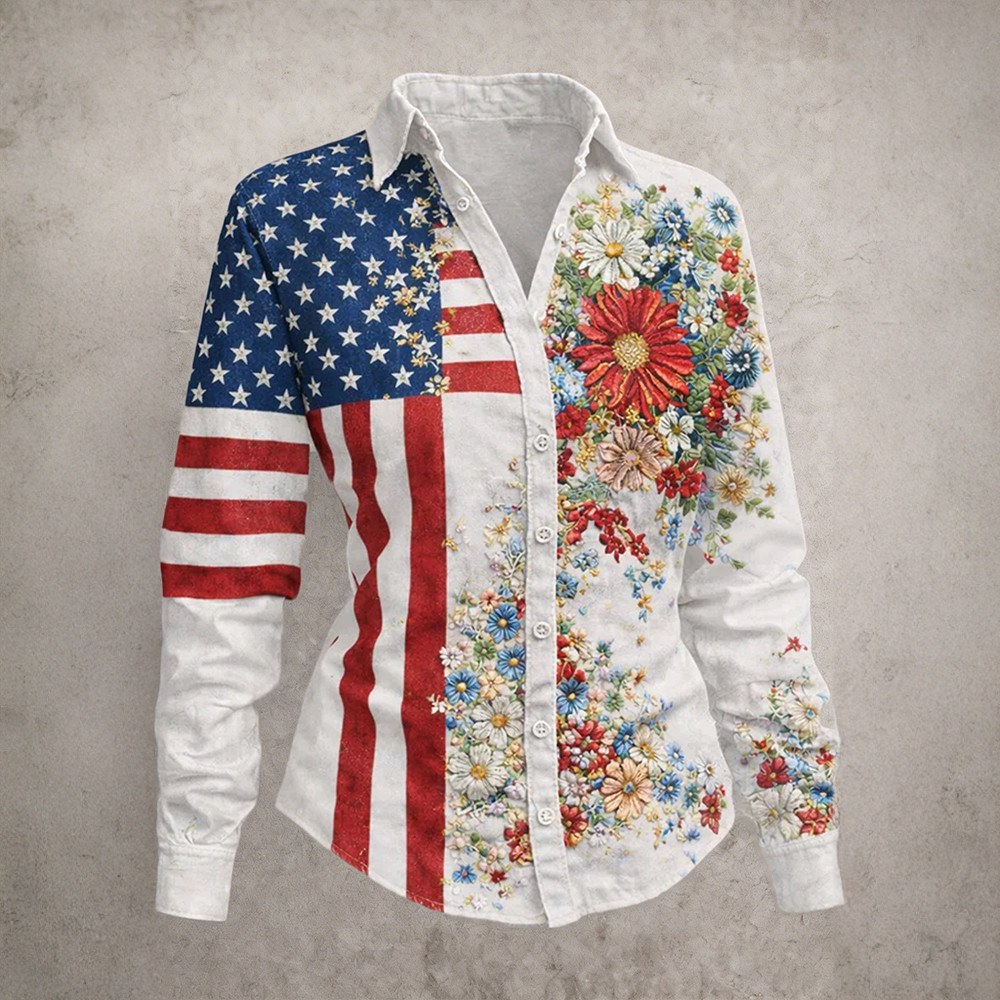 American 250th Anniversary Commemorative Button Up Long Sleeve Shirt Semiquincentennial Merch