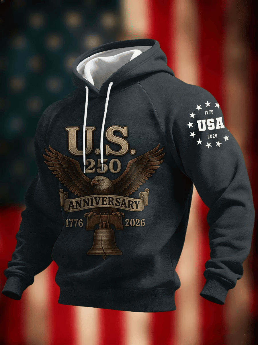 American 250th Anniversary Commemorative Hoodie 1776 2026 Clothing Patriotic Dad Gifts