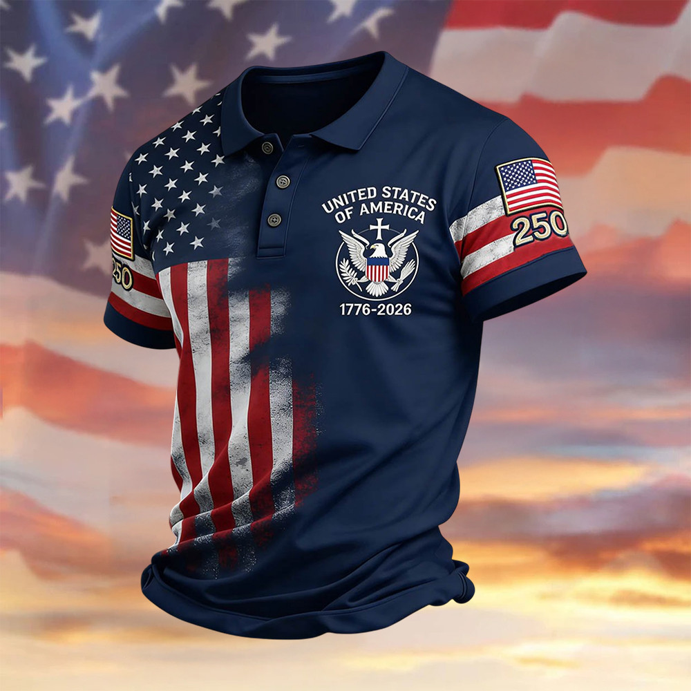 American 250th Anniversary Polo Shirt American 250 Years Birthday Merch