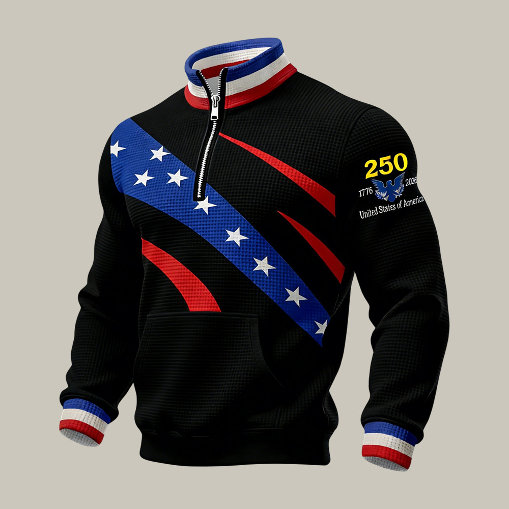 American 250th Anniversary Quarter Zip Sweatshirt America's 250th Birthday Merch Gift For 4Th Of July