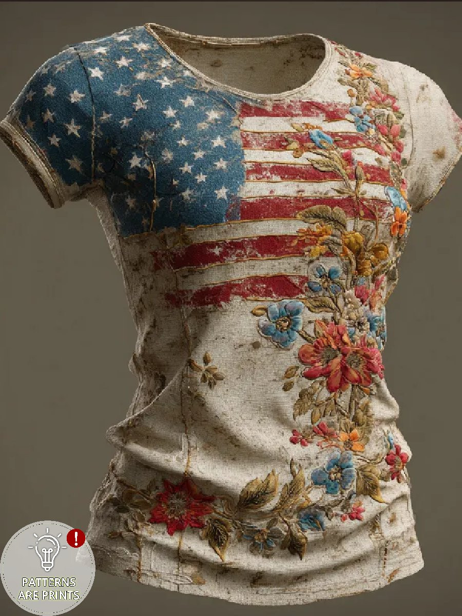American 250th Anniversary Shirt Vintage Florals USA Flag T-Shirt Gift For Mother