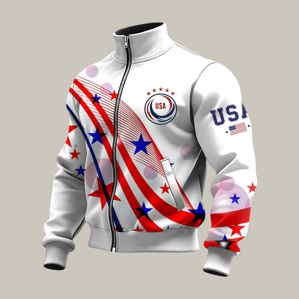 American 250th Anniversary Stars And Stripes Graphic Quarter Zip Sweatshirt Fourth Of July Apparel Gift For Husband