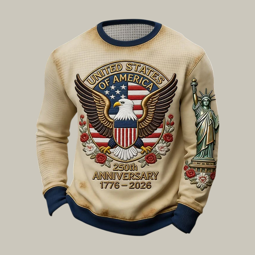 American 250th Anniversary Statue Of Liberty Long Sleeve Shirt America's 250th Birthday Apparel
