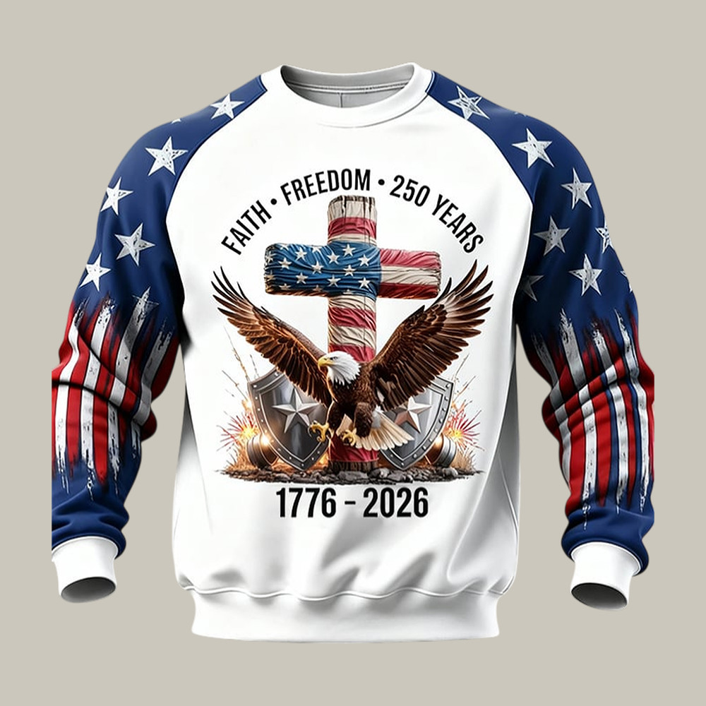 American 250th Anniversary Sweatshirt American Flag Apparel America's Birthday Gift