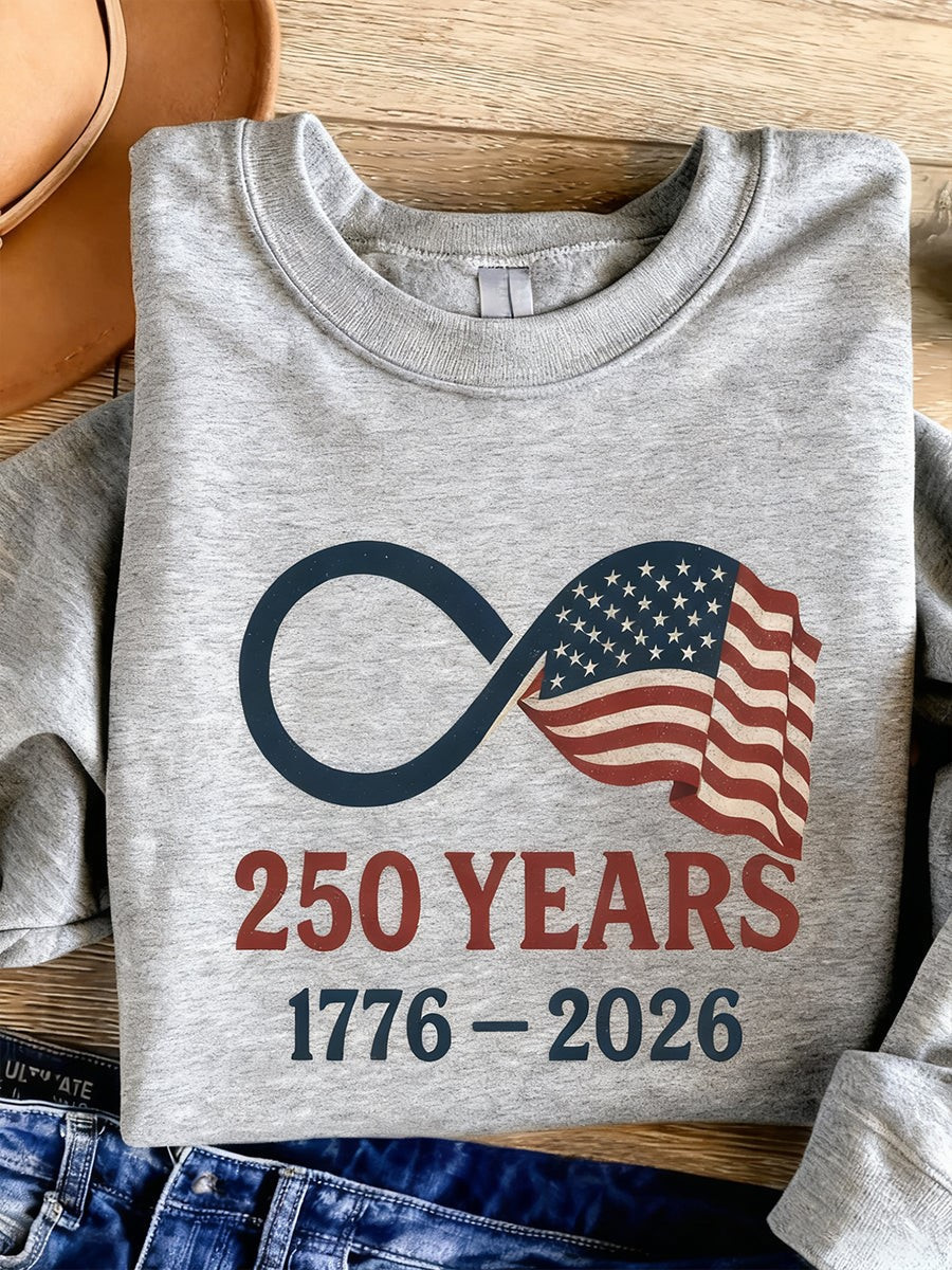 American 250th Anniversary Sweatshirt Commemorative Pullover Independence Day Gifts For Her
