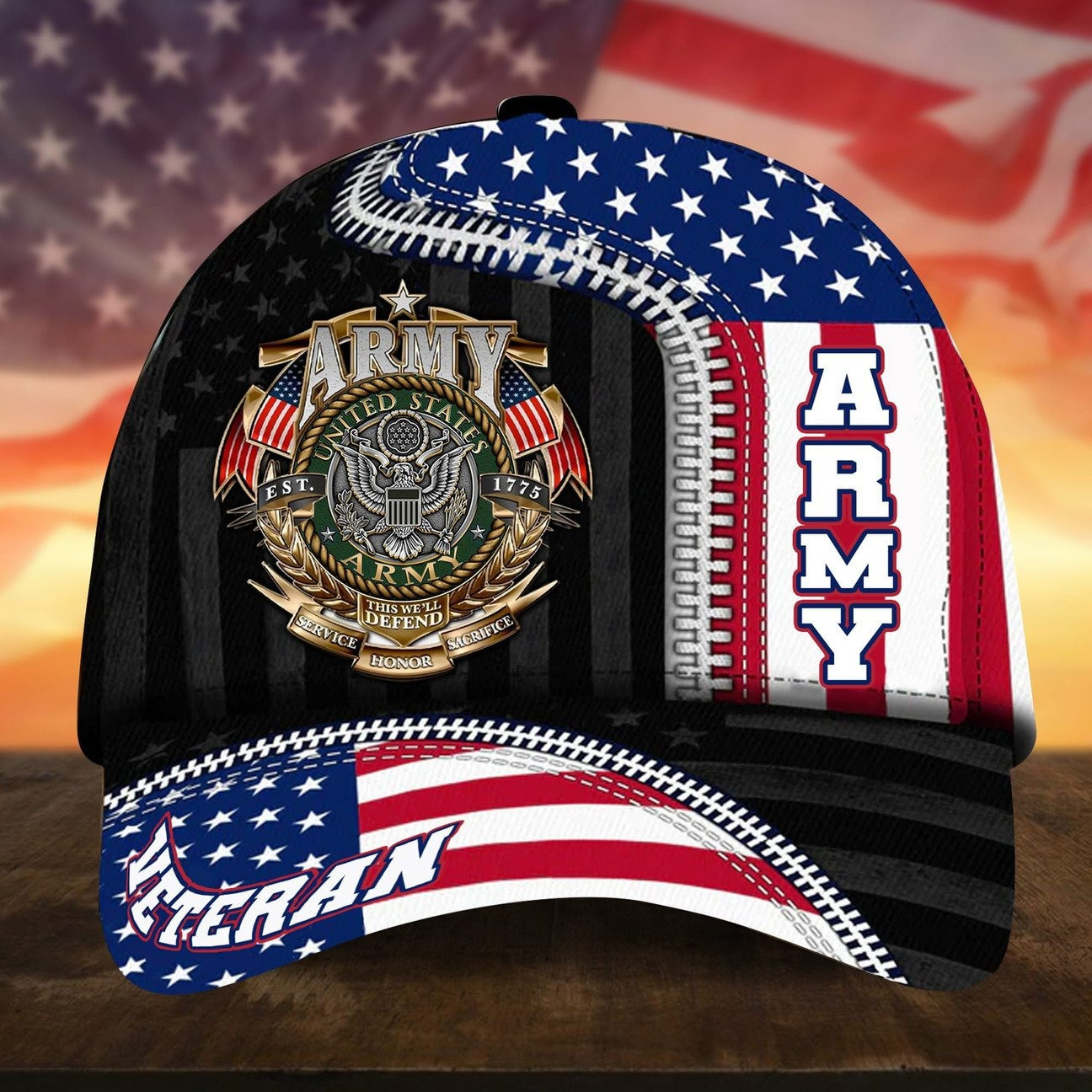 American Army Cap Gift For Father and Husband and Proudly Military on Veterans Day