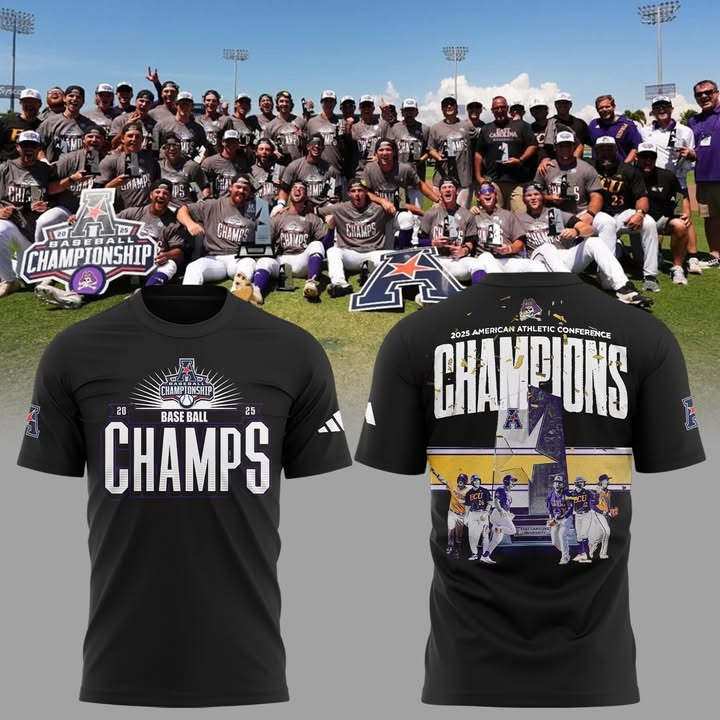 American Athletic Conference Champions 2025 Baseball T-Shirt American Athletic Merch Best Gift For Baseball Fans