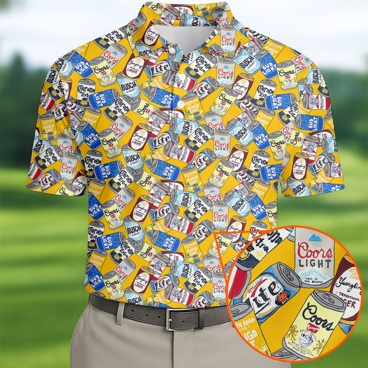 American Beer Cans Golf Polo Shirt Best Golf Clothes Great Present For Father's Day