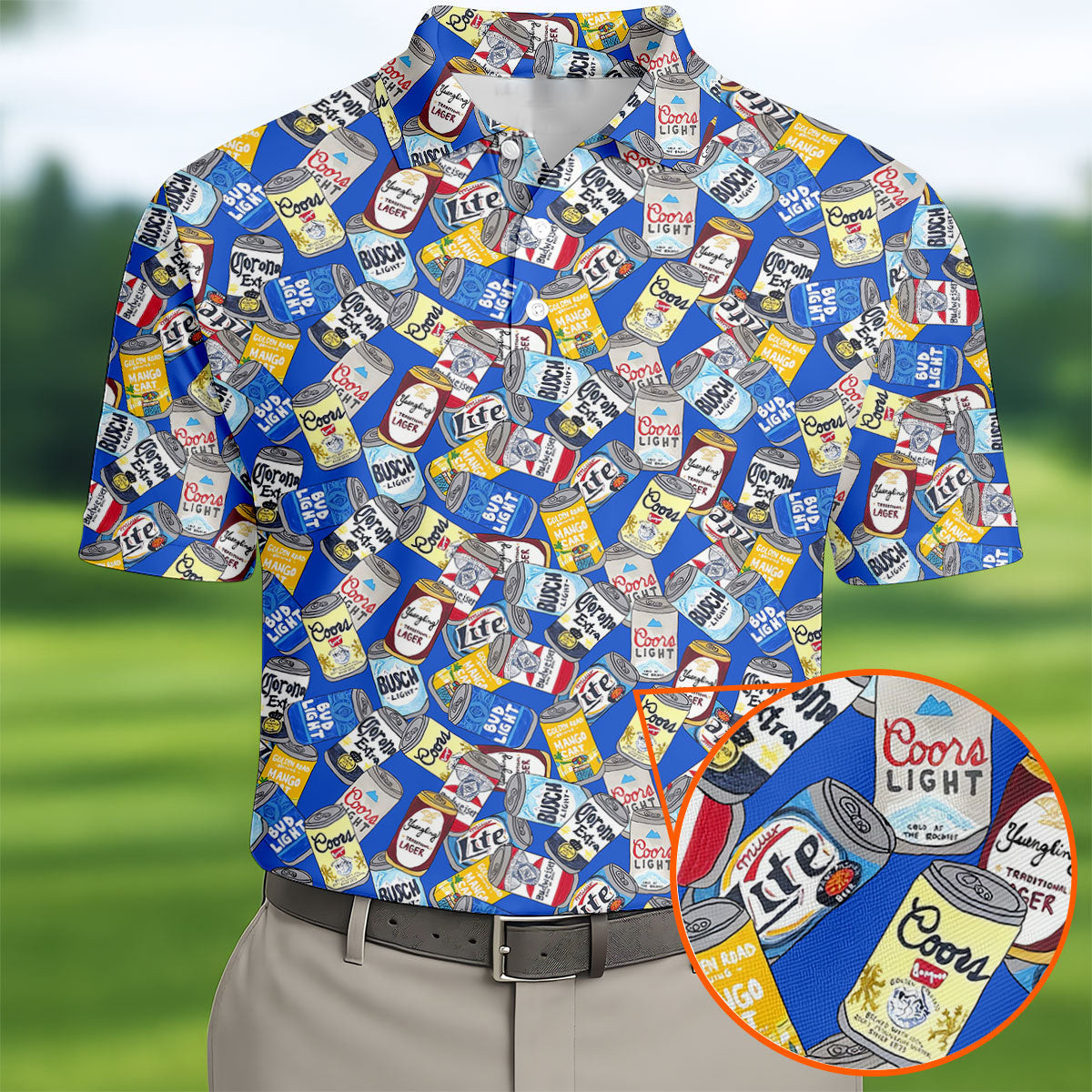 American Beer Cans Golf Polo Shirt Unique Golf Clothes Father's Day Gift For Men