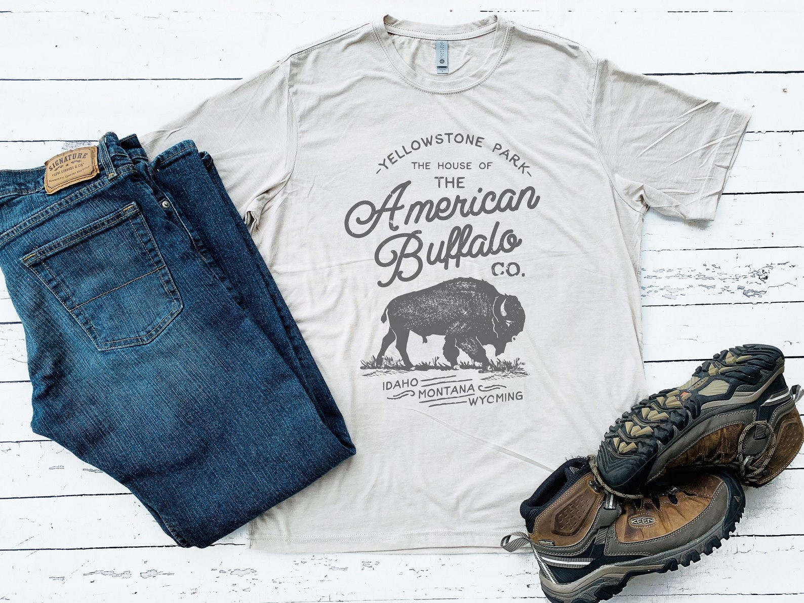 American Buffalo Yellowstone T-Shirt Vintage Western Graphic Tees