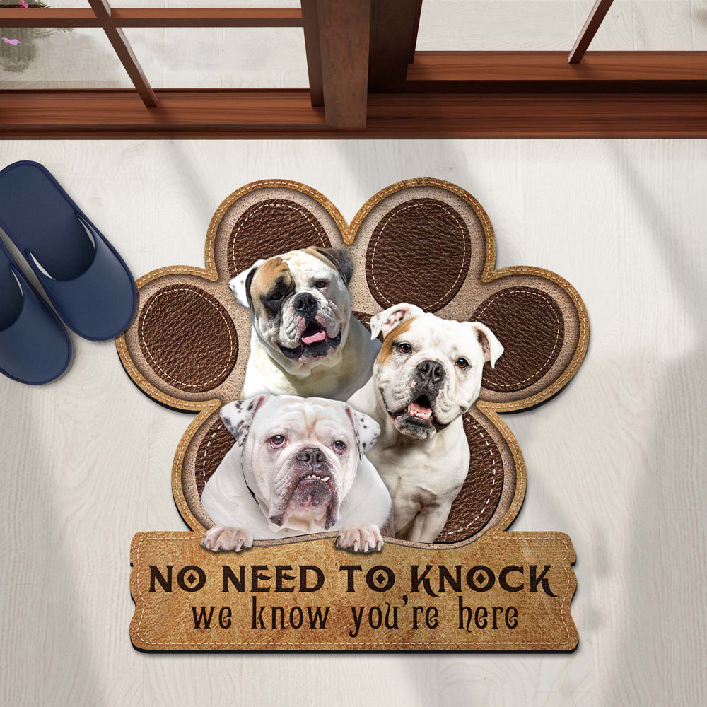 American Bulldogs No Need To Knock Doormat Front Entryway Ideas Great Dog Christmas Gifts