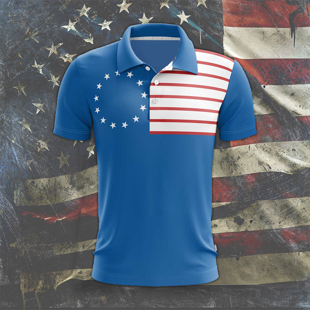 American Colonies Polo Shirt American Patriotic Golf Shirt Gifts For Dad