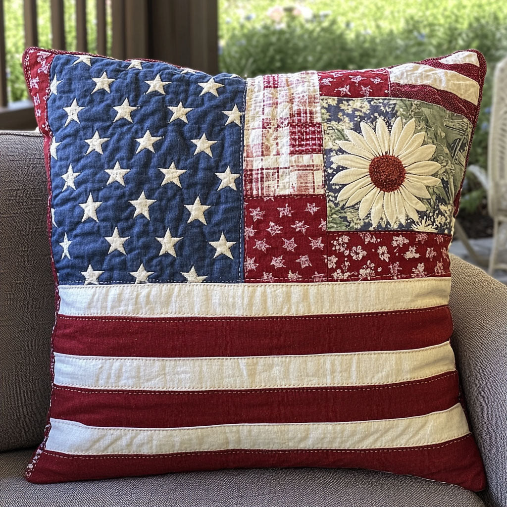 American Dream Hearts Quilted Pillow Case Throw Pillow Cases Good Family Gifts