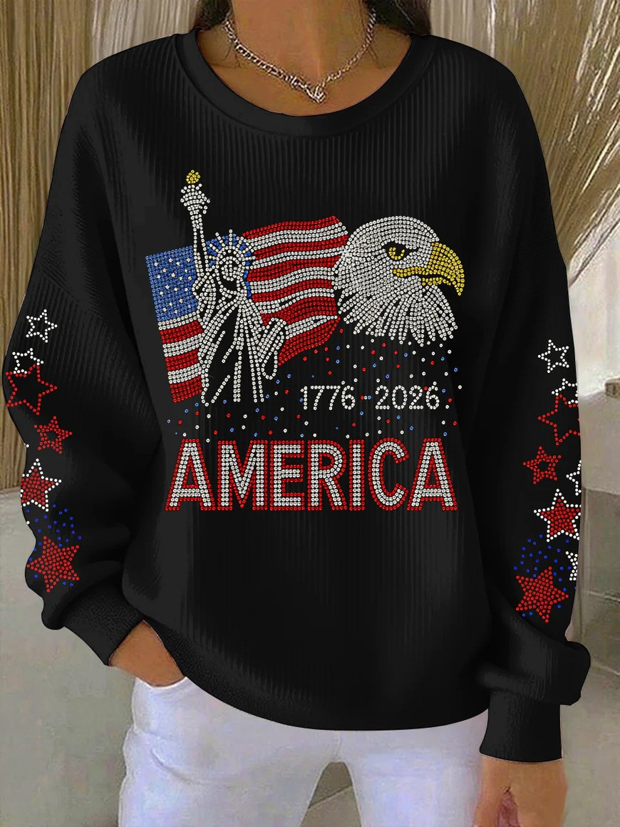 American Eagle Flag Sweatshirt 1776 2026 Independence Day Shirt 4Th Of July Present