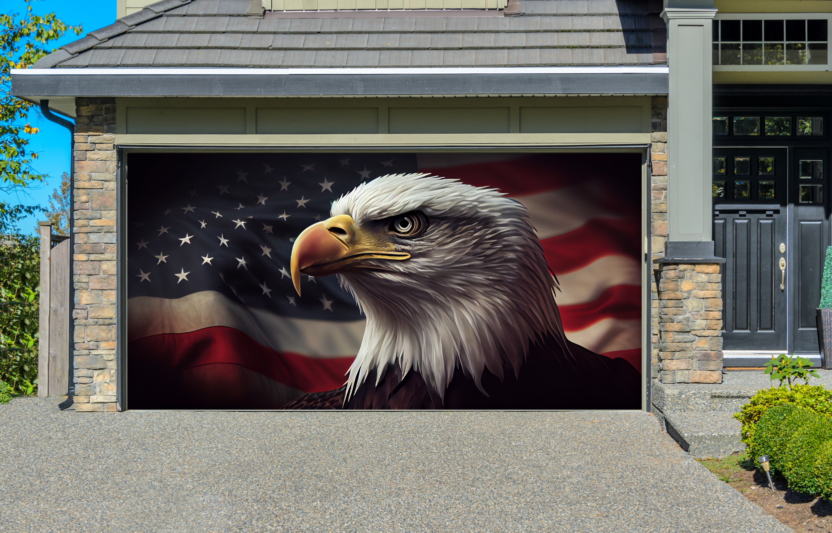 American Eagle Garage Door Banner Spooky Decor Patriotic Decorations Gifts For Eagle Lovers