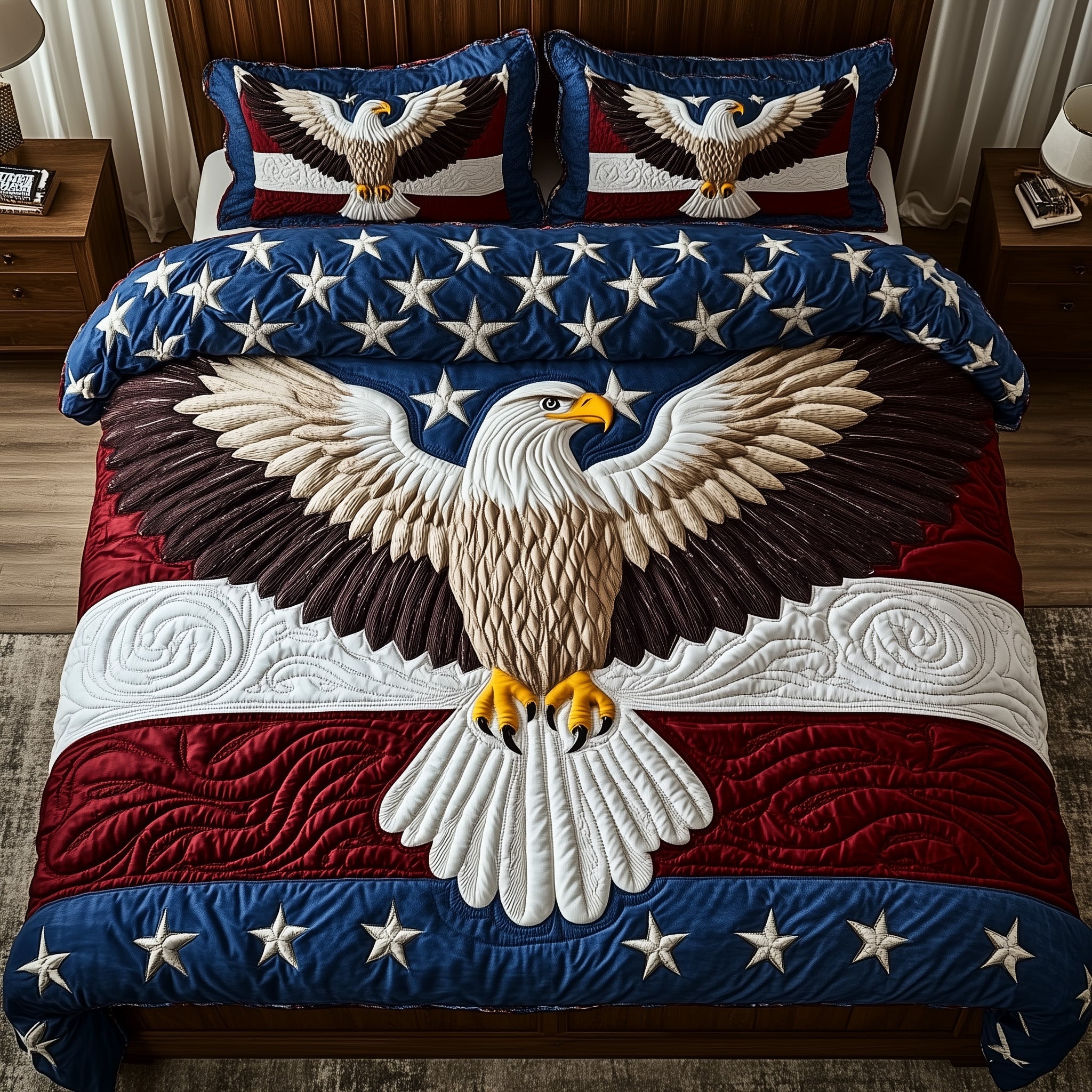 American Eagle Quilted Bedding Set Duvet Cover Bedspread Unique Thank You Gifts