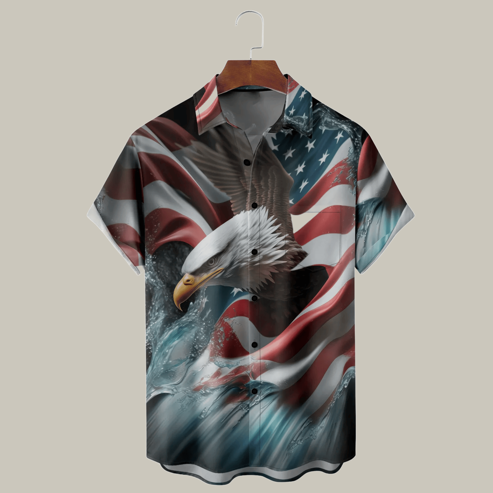 American Eagle USA Patriotic Hawaiian Shirt Patriotic Apparel Gifts For 4Th Of July