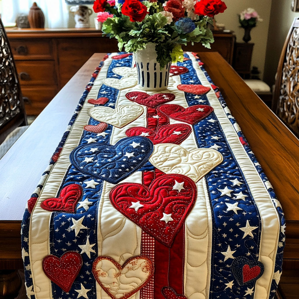 American Embrace Quilted Table Runner Dinner Table Decor Ideas Unique Patriotic Gifts
