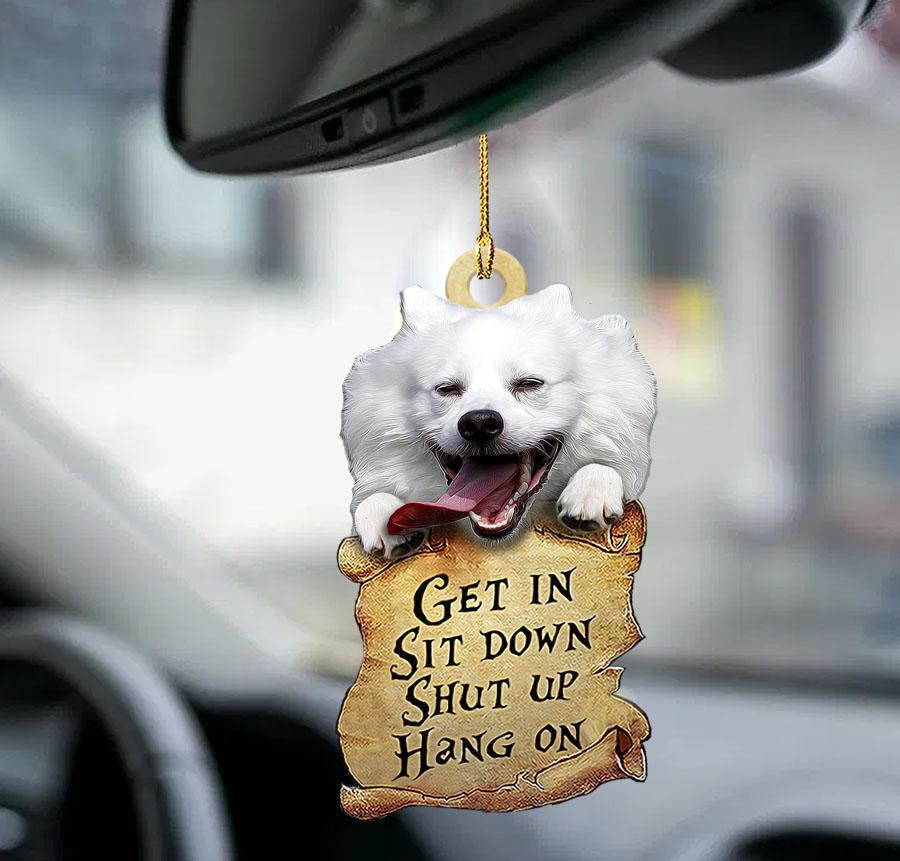 American Eskimo Dog get in two sided ornament Best ornament for car hanging