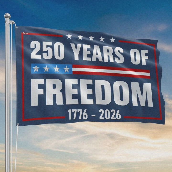 American Flag 250 Years Of Freedom 1776 2026 4th Of July Grommet Flag