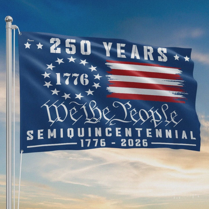 American Flag America 250th Anniversary We The People Grommet Canvas Flag