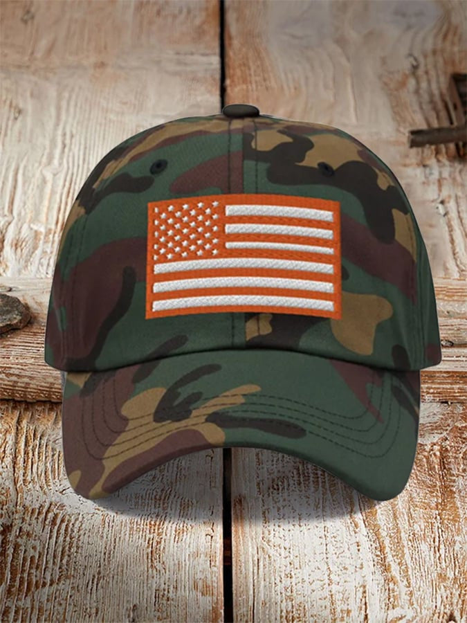 American Flag Camo Embroidered Hat USA Patriotic Hat Gifts For father American Flag Camo Embroidered Hat USA Patriotic Hat Gifts For father