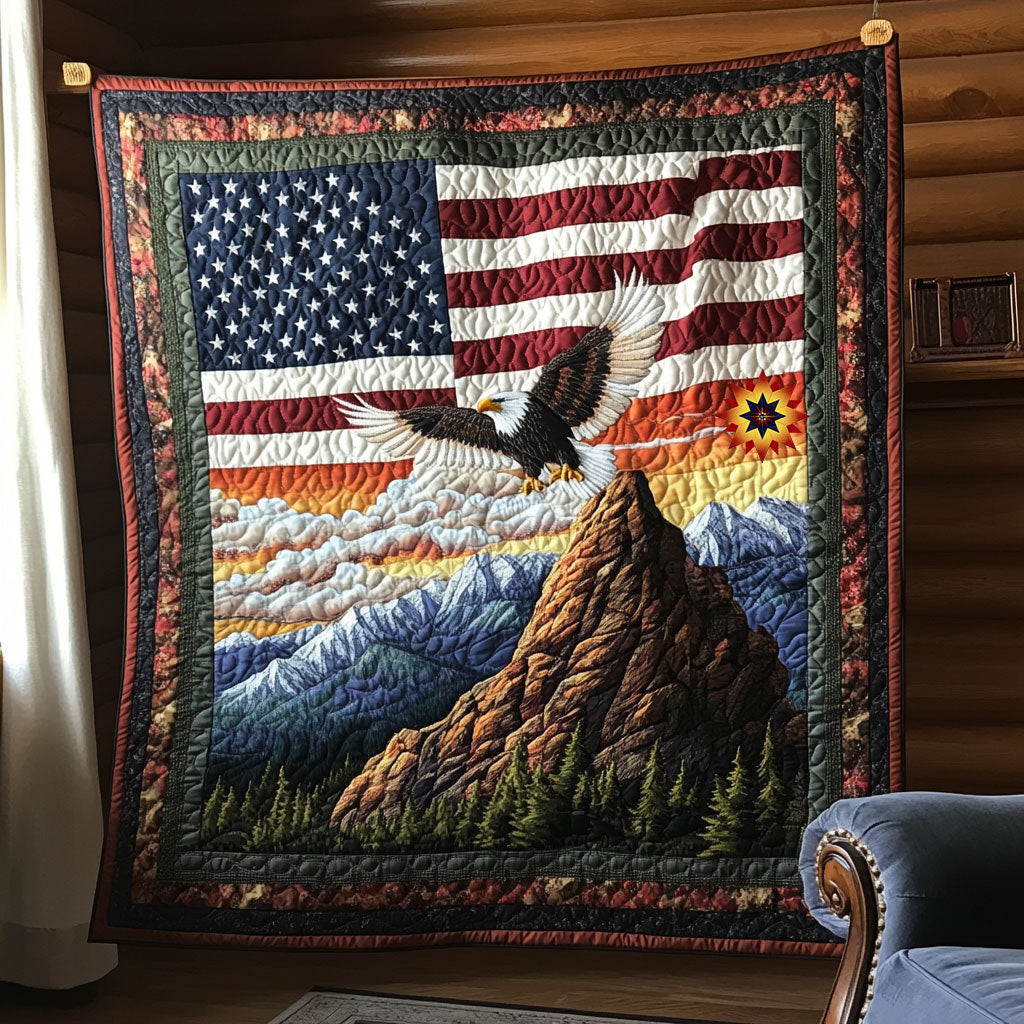 American Flag Eagle Quilt Blanket Large Sofa Throws Birthday Presents For Mum