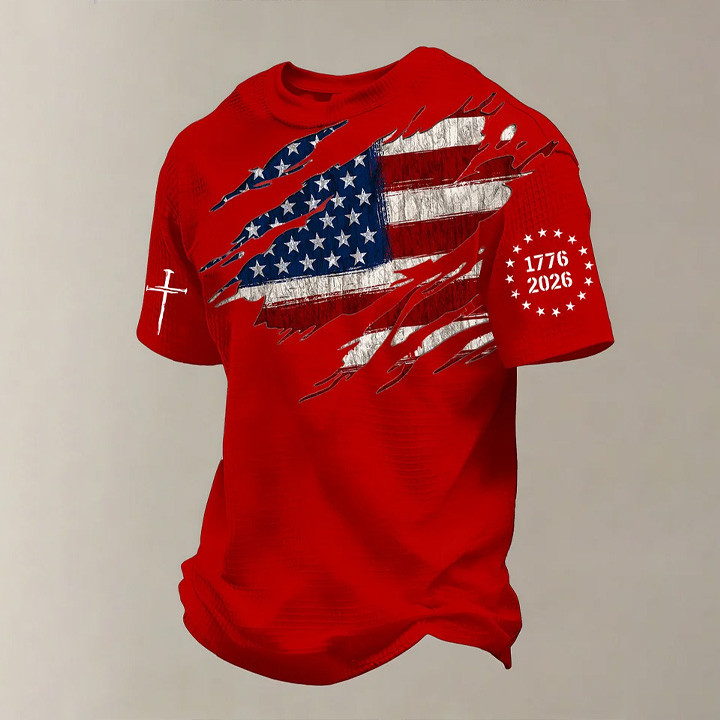 American Flag Est 1776 T-Shirt USA 250 Years Strong Shirt America's Birthday Gift