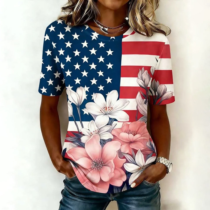 American Flag Graphic Commemorative T-Shirt Best 4Th Of July Clothes Independence Day Gift