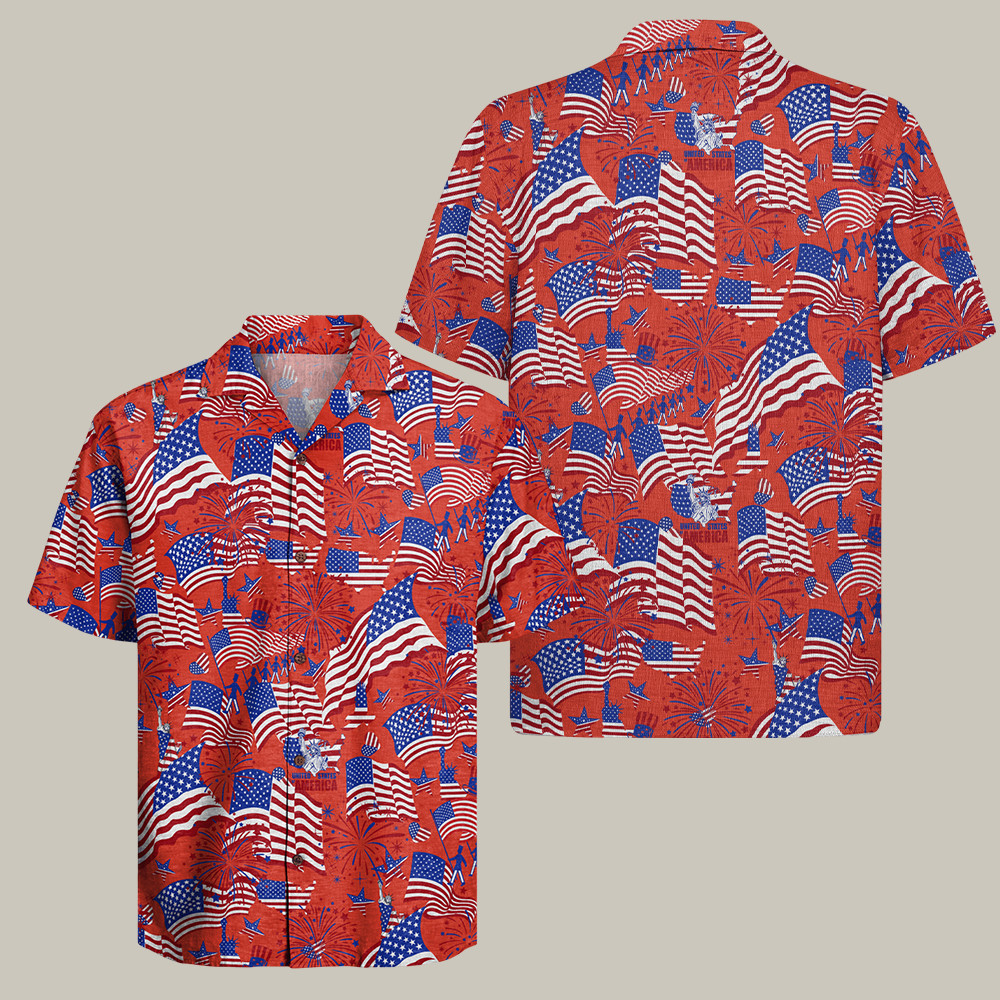 American Flag Hawaiian Shirt Independence Day Clothing Best Gifts For Proud Dad
