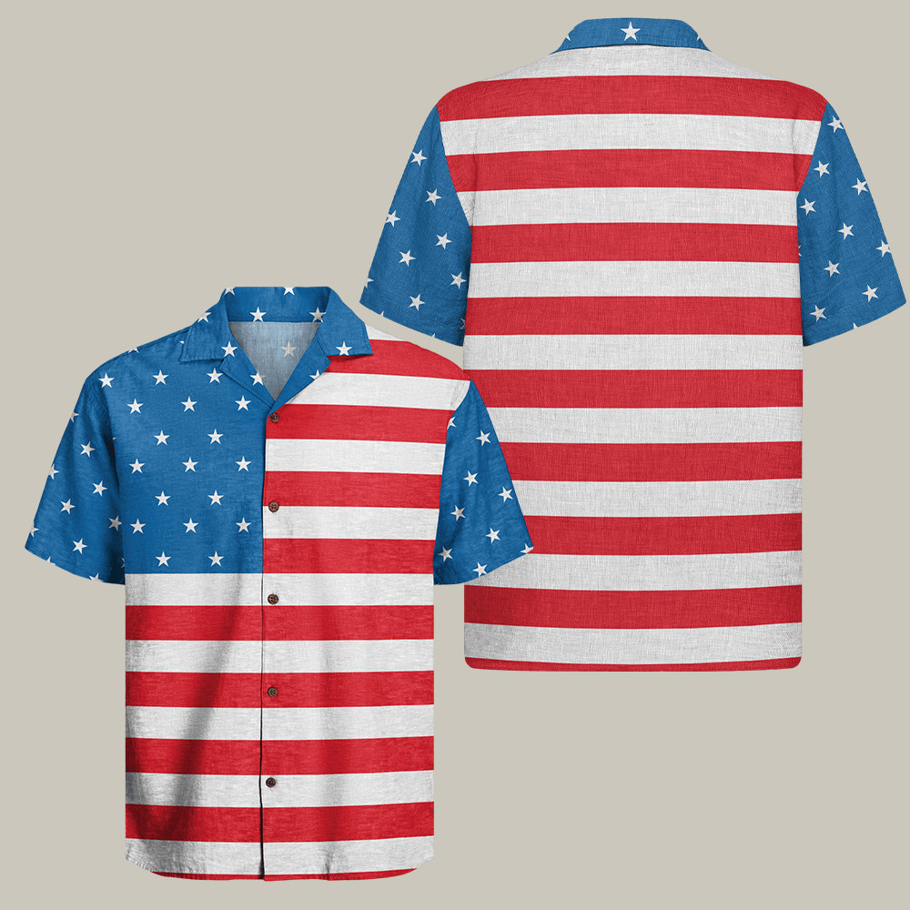 American Flag Hawaiian Shirt Independence Day Clothing Gifts For Proud Dad