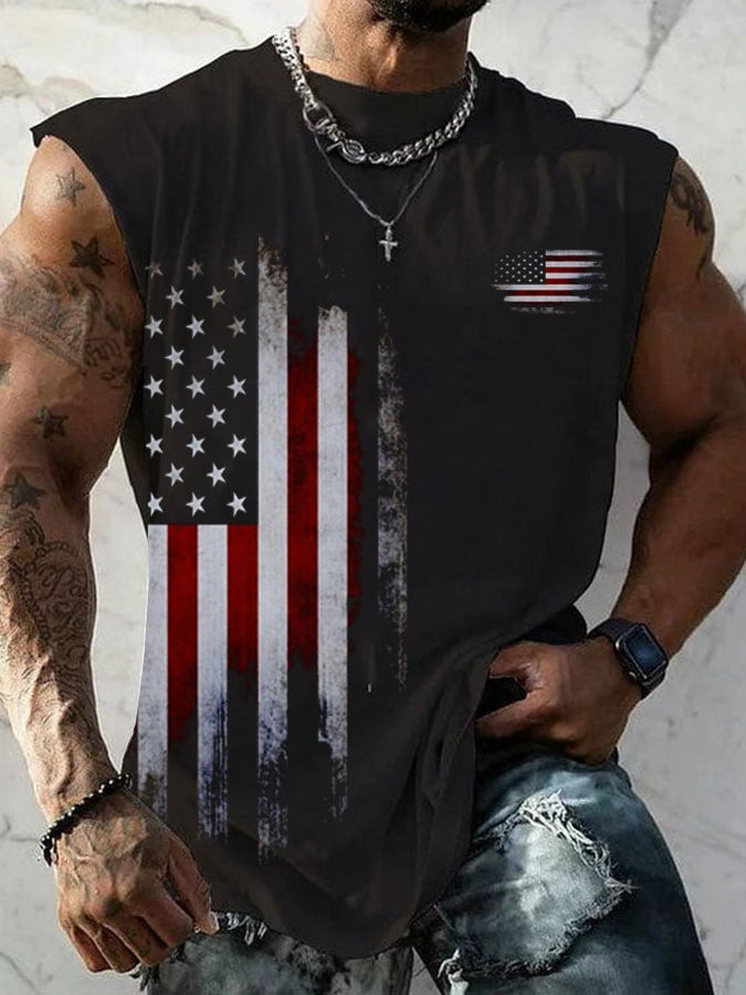 American Flag Independence Day Tank Top Patriotic Apparel Gifts For Dad