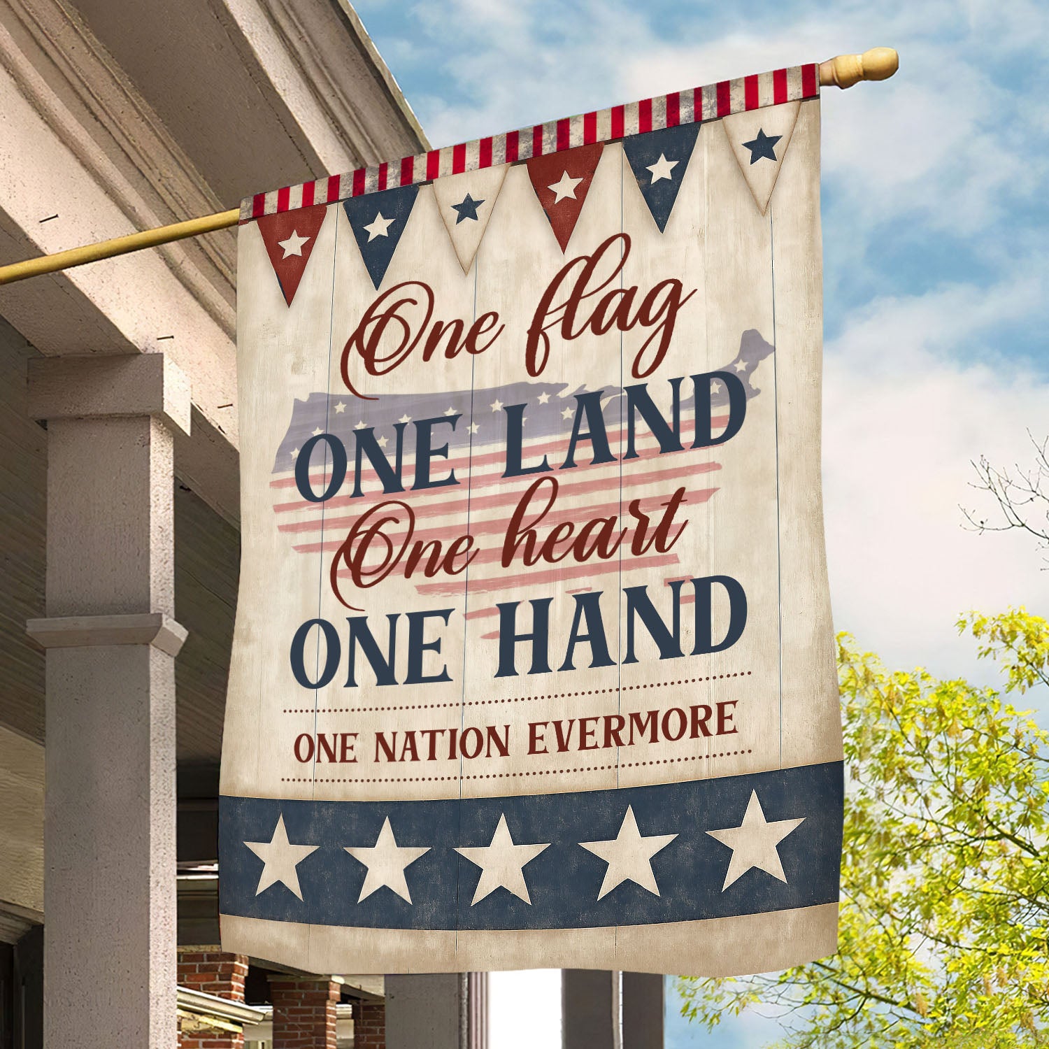 American Flag One Flag One Land One Heart One Hand Usa Yard Flag Gift For Usa Lovers