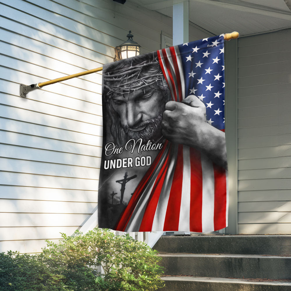American Flag One Nation Under God Jesus Flag Outdoor Decor