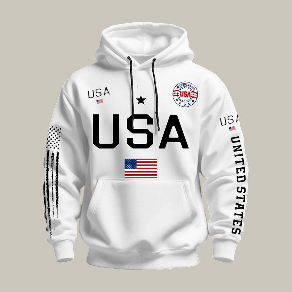 American Flag Patriotic Hoodie Independence Day 2026 Apparel Gift For Patriots