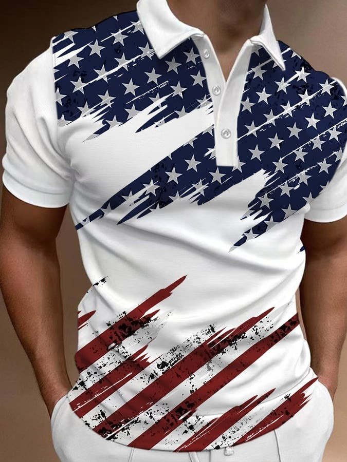 American Flag Print Polo Shirt 4th Of July Shirt Gifts For Your Boyfriend