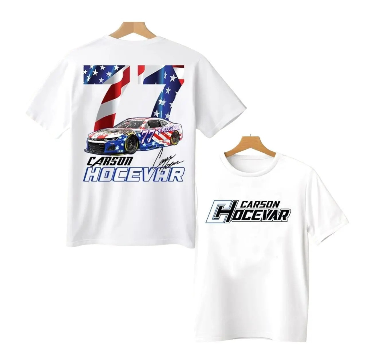 American Flag Racing T-Shirt Carson Hocevar Racing Clothes Gift For Pit Crew Fans