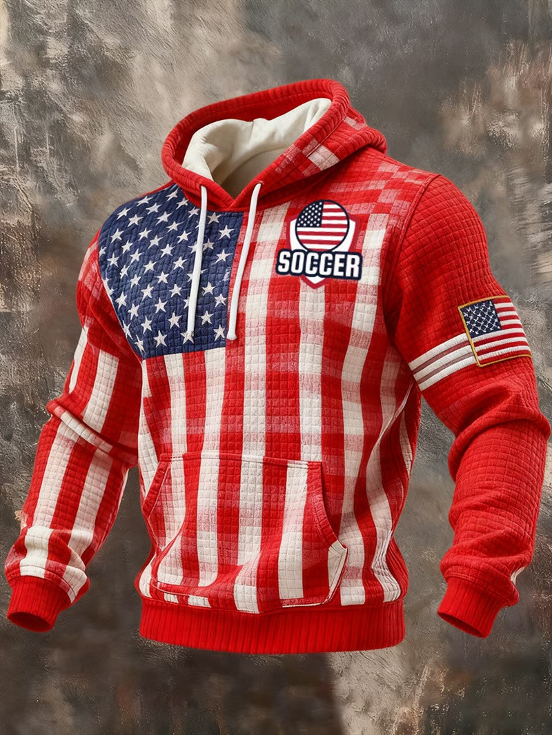 American Flag Soccer Hoodie USA FIFA World Cup 2026 Patriotic Fan Gear Best Gift For Men