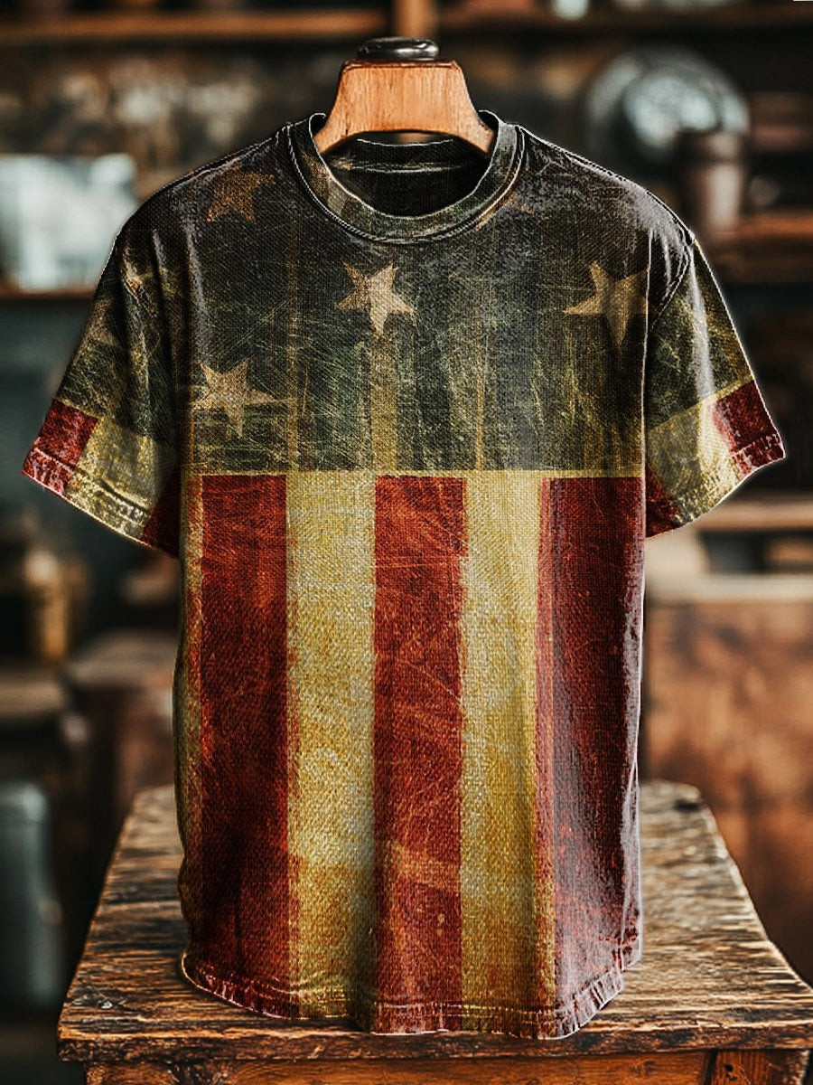 American Flag T-Shirt Distressed USA Patriotic Tee Present Ideas For Men And Women