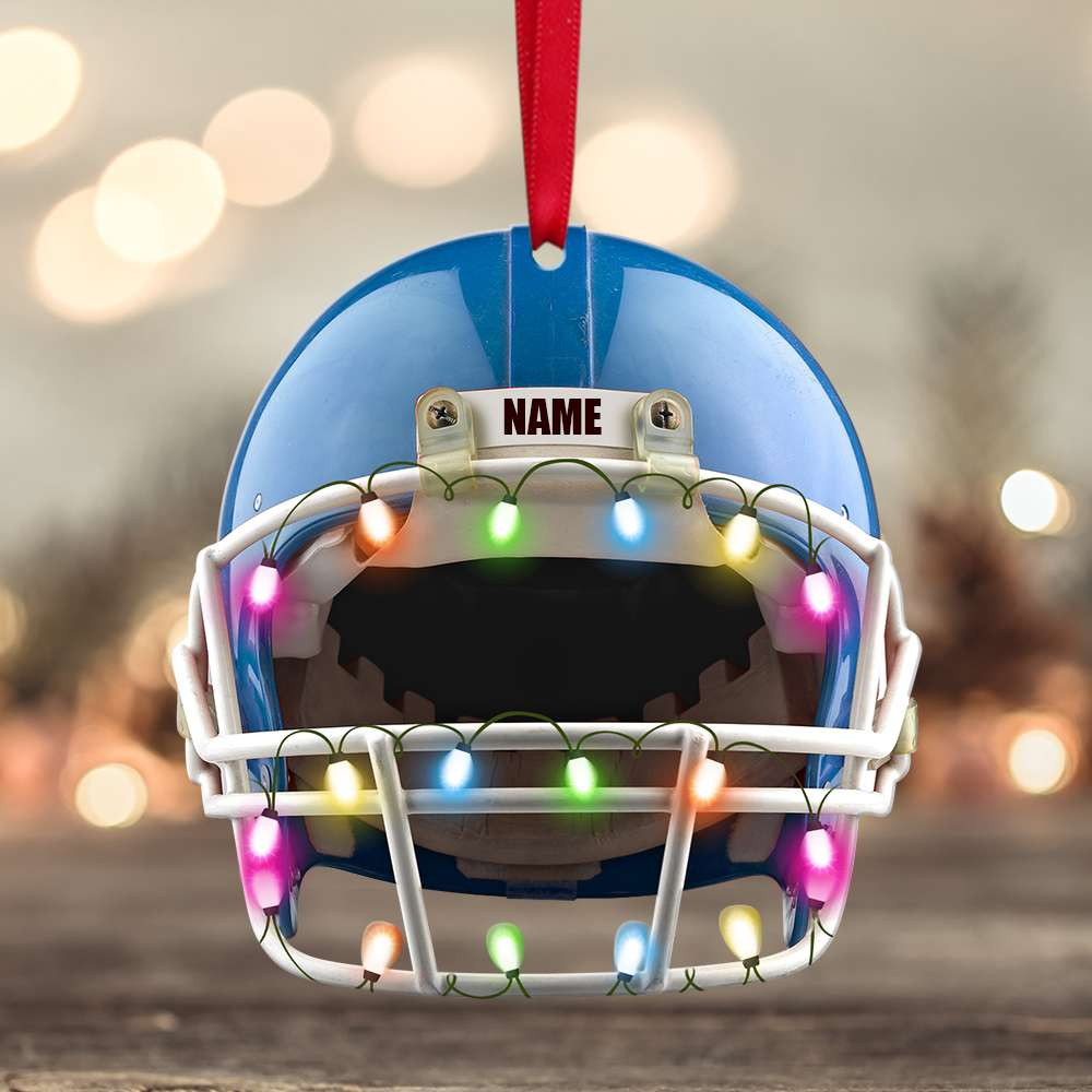 American Football Helmet  Personalized Shaped Christmas Ornament Gift for Football Player